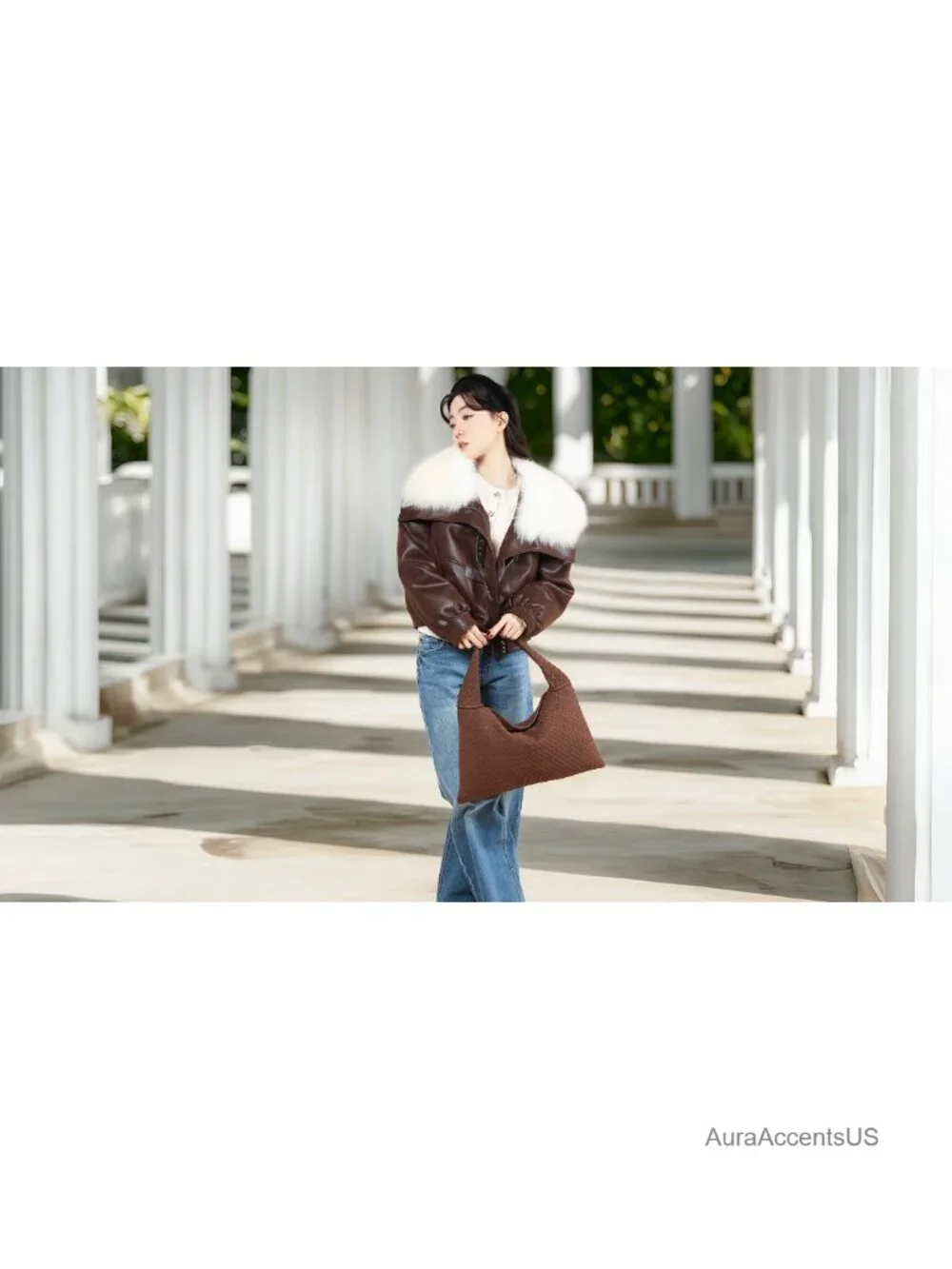 Vegan Leather Woven Tote Suede Hobo Shoulder Bag Braided Large Handbag